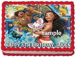Ebluejay Moana Princess Cake Topper Edible Birthday Cake Party Edible Cake Toppers Princess Cake Toppers Party Cakes