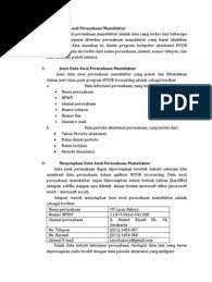 Pencatatan data awal perusahaan 2. Data Awal Perusahaan Manufaktur