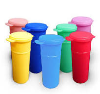 Capitol Plastics Colored Sampling Vials with Hinged Lids