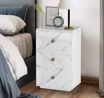 Luxury Nightstands - Stylish 3 Drawer White Bedside Tables