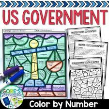 United States Government Color By Number Worksheet Social Studies Activities Social Studies 4th Grade Social Studies