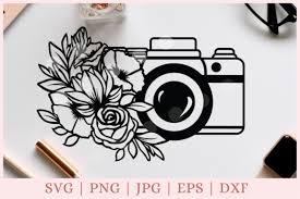 Icons are in line, flat, solid, colored outline, and other styles. Floral Camera Svg Photography Svg Graphic By Crazycutdesigns Creative Fabrica