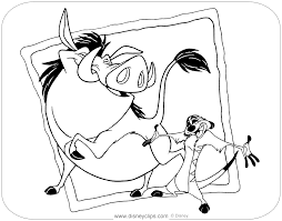 Timon and pumbaa stepped on trap coloring page : Pin On Bebe