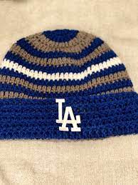 Los Angeles Dodgers La Dodgers Crochet Dodgers Hat Etsy Crochet Crochet Throw Pattern Dodger Hats