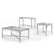 Natural/deep cherry/clear large rectangle glass coffee table. Steve Silver Furniture Nova 3 Piece Coffee Table Set Reviews Wayfair