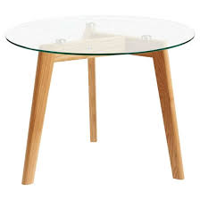 Round Coffee Side Table With Solid Wood Oak Legs And Glass Top 50cm Diameter China Small Glass Furniture Modern Furniture Made In China Com