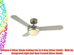 Fan must be attached toasecurel y anchored electrical junction box capable of withstanding a load of at least 50 lbs. Minisun 42 107cm Metal Grey Modern Ceiling Fan With Frosted Opal Glass Light Shade And 3 Video Dailymotion
