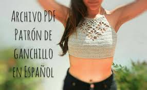 Enlace directo para las instrucciones de costura: Crop Top Tres Flores Patron De Ganchillo