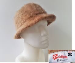 Vintage 70s Kates Boutique Light Brown Angora Fur Cloche Fuzzy Etsy Fuzzy Bucket Hat Vintage 70s Boutique