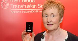 Cork woman honoured for 50 blood donations