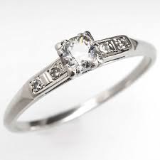 1950 S Engagement Ring Old Euro Diamond 14k White Gold 1950s Engagement Ring Diamond Engagement Rings Vintage Vintage Engagement Rings