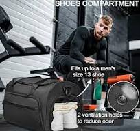 Gym Bag for Men Women, Small Fitness Workout Sports Bag with Wet Pocket &  Shoes Compartment, Water Resistant Overnight Weekender Duffel Bag