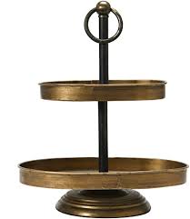 4.6 out of 5 stars. Amazon Com Creative Co Op Decorative Metal Oval Two Tier Tray With Rustic Copper Finish Antique Brass Home Kitchen
