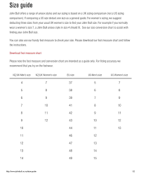 Prototypical Blundstone Size Guide 2019