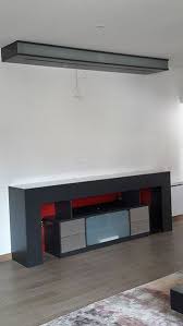 Ensemble De Meuble De Salon Sur Mesure Avec Habillage D Un D Ecran De Video Projecteur 2 3 Meuble Tv Sur Mesure Meuble Tv Decoration Maison