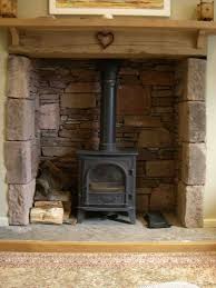 Decor Amp Tips Great Stone Fireplaces With Stove And Wood Mantle With Regard To Brilliant Stone Firepl Wood Stove Hearth Woodburning Stove Fireplace Wood Stove