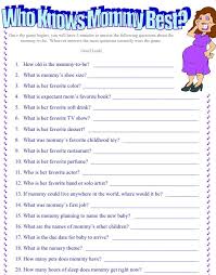 Who Knows Mommy Best Game Baby Shower Funny Baby Shower Questions Easy Baby Shower Games