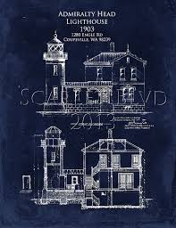 Architectural Blueprint Art Print Admiralty Head By Scarletblvd 25 00 Lighthouse Lighthouse Art Blueprint Art