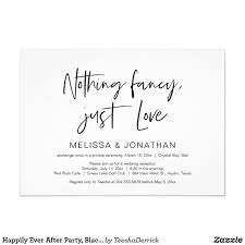 Happily Ever After Party Black Elopement Invitation Zazzle Com Elopement Invitation Happily Ever After Elopement