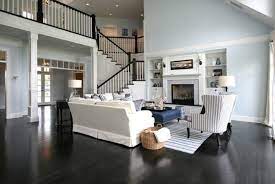 Dark Wood Floors Design For Your Attractive House Area Dark Wood Floors Living Room Blue Walls Living Room White Wood Floors