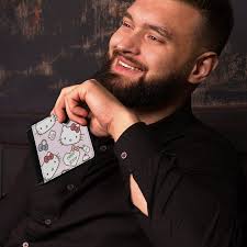 Hello Kitty Leather Wallet for Men Women Two Fold Purse Slim Cash Card  Holder Bag