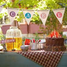 Birthday Cake Table Decoration Camping Birthday Party Ideas Camp Way Over The Hill Camping Birthday Party Summer Birthday Party Camping Theme Party