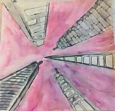 Maybe you would like to learn more about one of these? One Point Perspective Buildings Me Watercolor Pencil And Fineliner 2019 Art