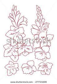 Outline Flower Stock Vectors Vector Clip Art Gladiolus Flower Flower Outline Gladiolus Flower Tattoos