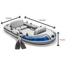 Intex Excursion 4 Inflatable Rafting Fishing 4 Person Boat Set With Oars And Pump 68324ep The Home Depot Inflatable Kayak Lake Boat Boat