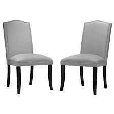 These dining chair nailhead trim are available in various distinct. Cortesi Home Gray Linen Camelback Dining Chair Set Of 2 On Sale Overstock 8493778