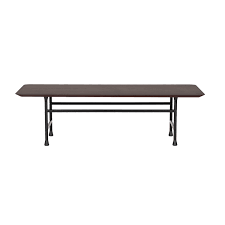 Walnut large rectangle wood coffee table with detailed legs. Basta Forte Table Rectangular Smoked Oak Black Finnish Design Shop