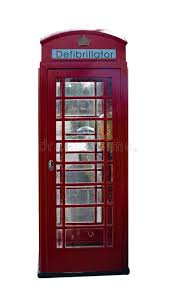 Red telephone box display cabinet with glass shelves.approx 2ft high has door opening as full size telephone box and glazed panels,good for shop display or use for collection of miniature telephones. Defibrillator In A Red Phone Box Stock Photo Image Of Unit System 135328456
