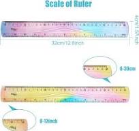 20cm 30cm Flexible Ruler Set Plastic Ruler Shatterproof Ruler Set Soft  Bendable Ruler Clear Ruler Set 2pcs