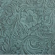 Cheyenne Faux Tooled Leather And Fringe Shower Curtain Turquoise Western Shower Curtain Leather Upholstery Fabric Western Shower Curtain Turquoise