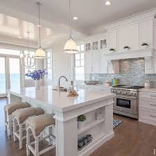 Interior Design On Instagram The Cabinets The Backsplash And Most Importantly The View Perfe Modern Farmhouse Kitchens White Kitchen Design Luxury Kitchens