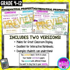 Mathematical Properties Anchor Chart Poster Includes Real World Examples