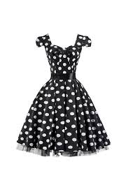 Black And White Large Polka Dot 50s Swing Tea Dress Tea Dress Vintage Outfits Dresses