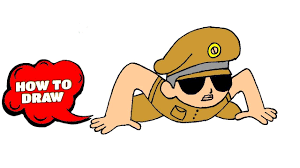 How To Draw Little Singham Animation Of Cartoon Characters Drawing Tutorial Easy Drawings Art Tutorials Drawing