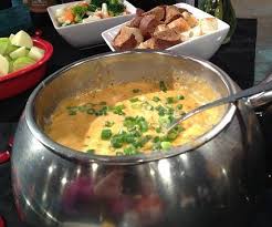 Loaded Baked Potato Cheese Fondue Recipe From The Melting Pot Fondue Recipes Cheese Fondue Recipes Cheese Fondue