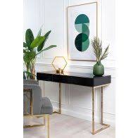 console en verre noir trempe lorenzo meuble miroir consoles table de chevet design