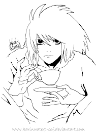 Man, i hope viz one day releases it in hardcover full color. Death Note L Lineart By Karinwaterproof On Deviantart