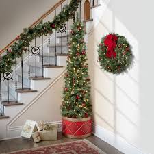Haute Decor Calgary Drum 6 7 Green Spruce Artificial Christmas Tree 20 In 2020 Front Door Christmas Decorations Christmas Staircase Decor Indoor Christmas Decorations
