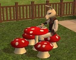 Mod The Sims Mushroom Table And Chairs Set White Dining Room Chairs Table And Chair Sets Outdoor Lounge Chair Cushions