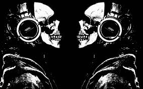 Download this premium vector about skull with headphones and skeleton hands, and discover more than 14 million professional graphic resources on freepik. Two Human Skeleton Wearing Headphones Illustration Skull Headphones Artwork Monochrome Hd Wallpaper Wallpaper Flare