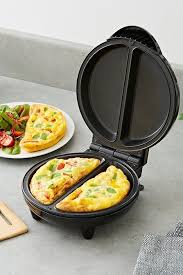 There are also double omelet makers, which cook two omelets — possibly with different fillings — simultaneously. Tower Presto 750w Deep Fill Omelette Maker Studio