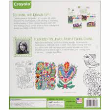Fabulous flower coloring books for adults. Crayola Adult Coloring Folk Art Stationery 1 Piece Walmart Com Walmart Com