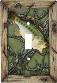 Bass Fish Single Switch Plate Cover Fishing Room Fishing Bathroom Decor Switch Plate Covers