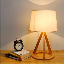 كوخ نمط لمبة طاولة خشبية 51 30 سنتيمتر E27 الخشب النسيج الأبيض Lampsade مكتب ضوء للدراسة غرفة نوم Wtl011 Lamp Chimney Lighting Conductorlight Stand Lamp Aliexpress