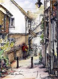 Pen and ink watercolor buildings. Pen And Wash William Rushton Ink Pen Drawings Pen And Wash Watercolor Architecture