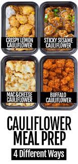 Cauliflower Meal Prep Bowls 4 Different Recipes Vegan Recipes Mealprep Cauliflower Healt Vegetarian Meal Prep Meal Prep Bowls Vegetarian Recipes Dinner